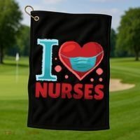 I Love Nurses Golf Towel thumb 1
