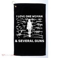 I Love One Woman and Several Guns Golf Towel thumb 0