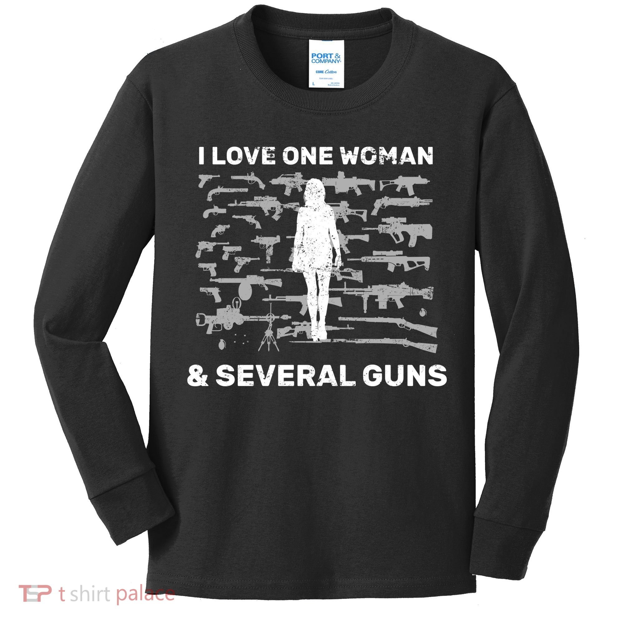 I Love One Woman and Several Guns Kids Long Sleeve Shirt