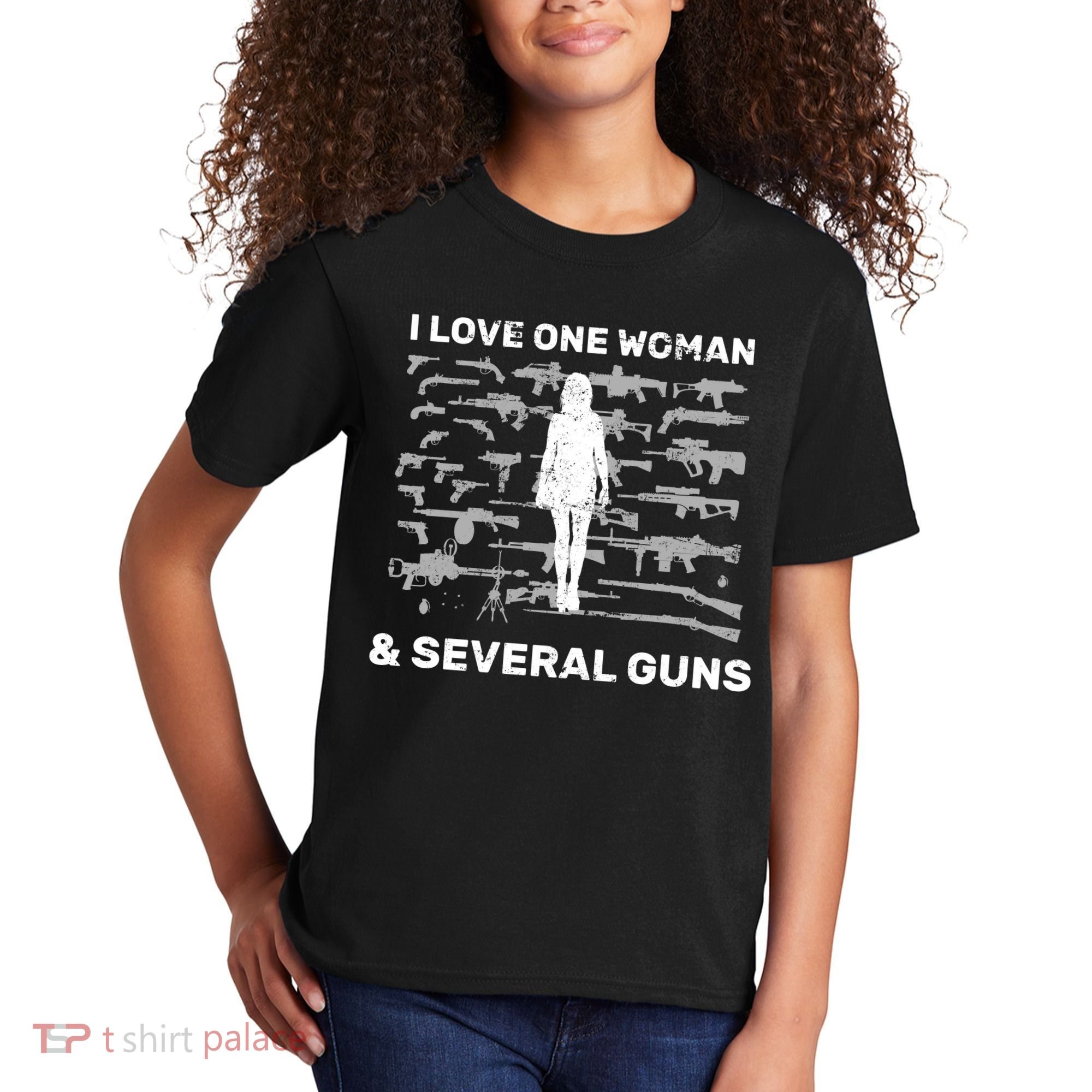 I Love One Woman and Several Guns Kids T-Shirt