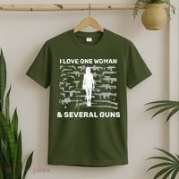 I Love One Woman and Several Guns T-Shirt thumb 2