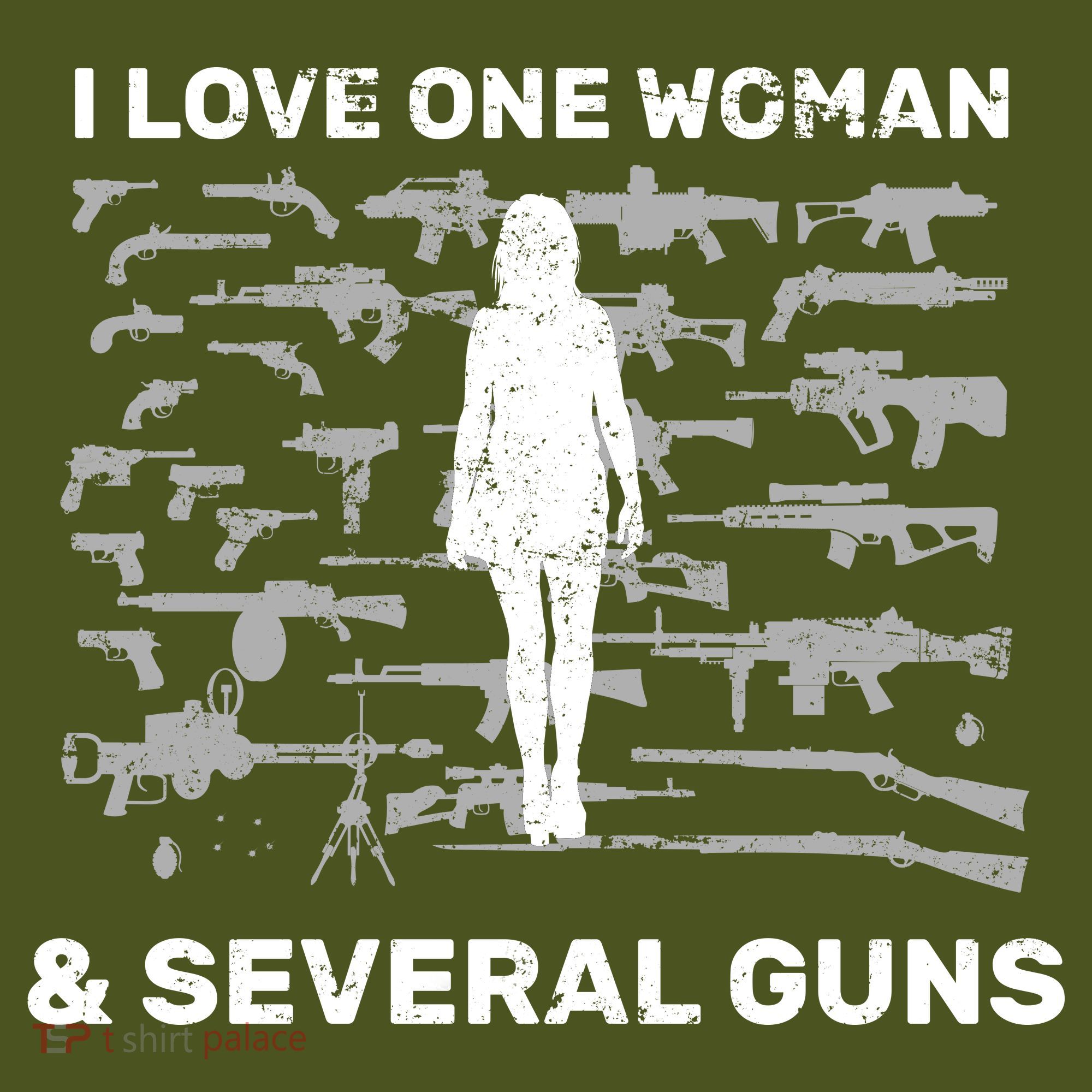 I Love One Woman and Several Guns Mousepad