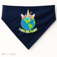 I Love Our Planet Earth Day Love USA-Made Doggie Bandana thumb 0