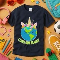 I Love Our Planet Earth Day Love Kids T-Shirt thumb 3