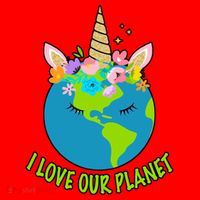 I Love Our Planet Earth Day Love Santa Hat thumb 1