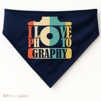I Love Photography Camera USA-Made Doggie Bandana thumb 0