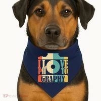 I Love Photography Camera USA-Made Doggie Bandana thumb 1