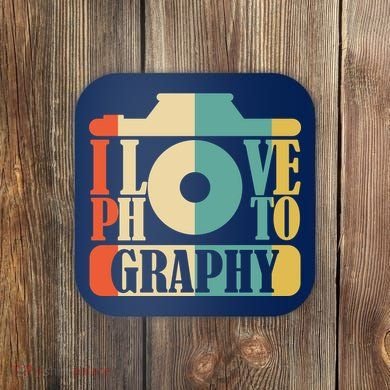 I Love Photography Camera Coaster