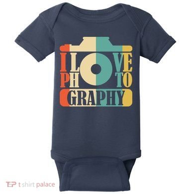 I Love Photography Camera Baby Bodysuit