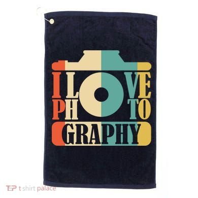 I Love Photography Camera Golf Towel