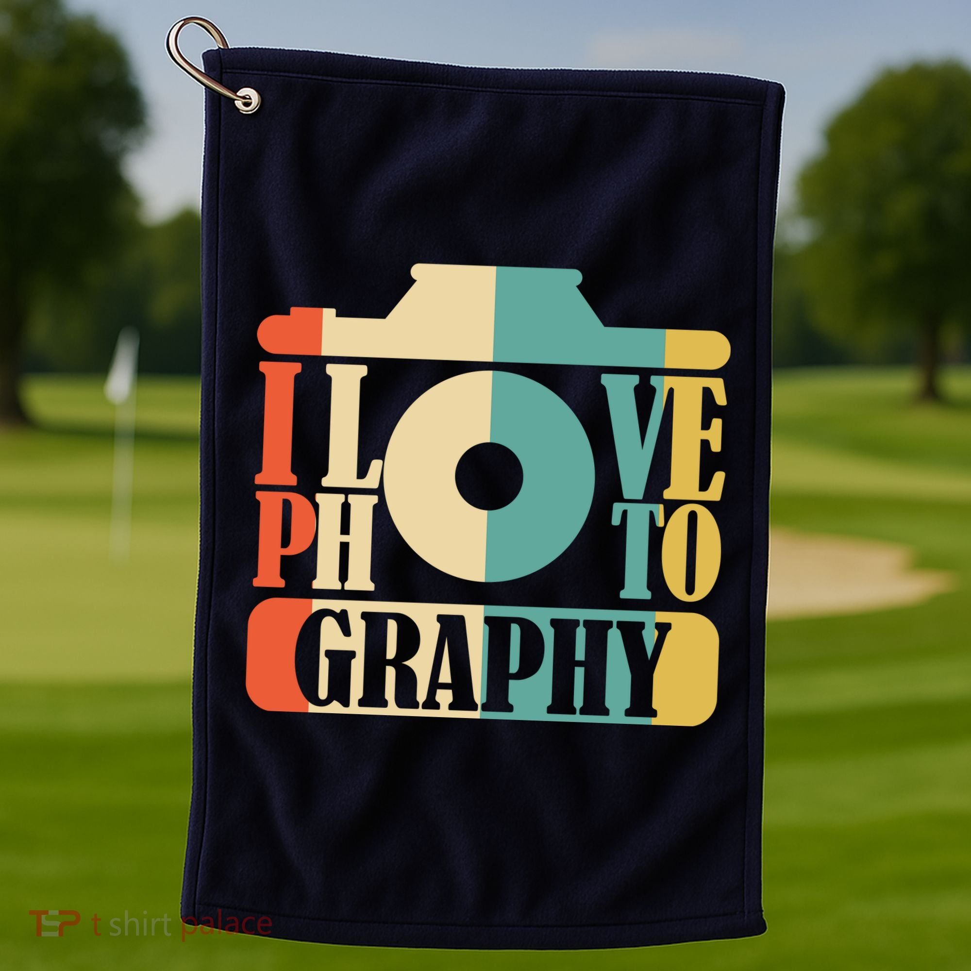 I Love Photography Camera Golf Towel