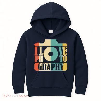 I Love Photography Camera Kids Hoodie