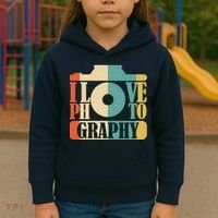 I Love Photography Camera Kids Hoodie thumb 3