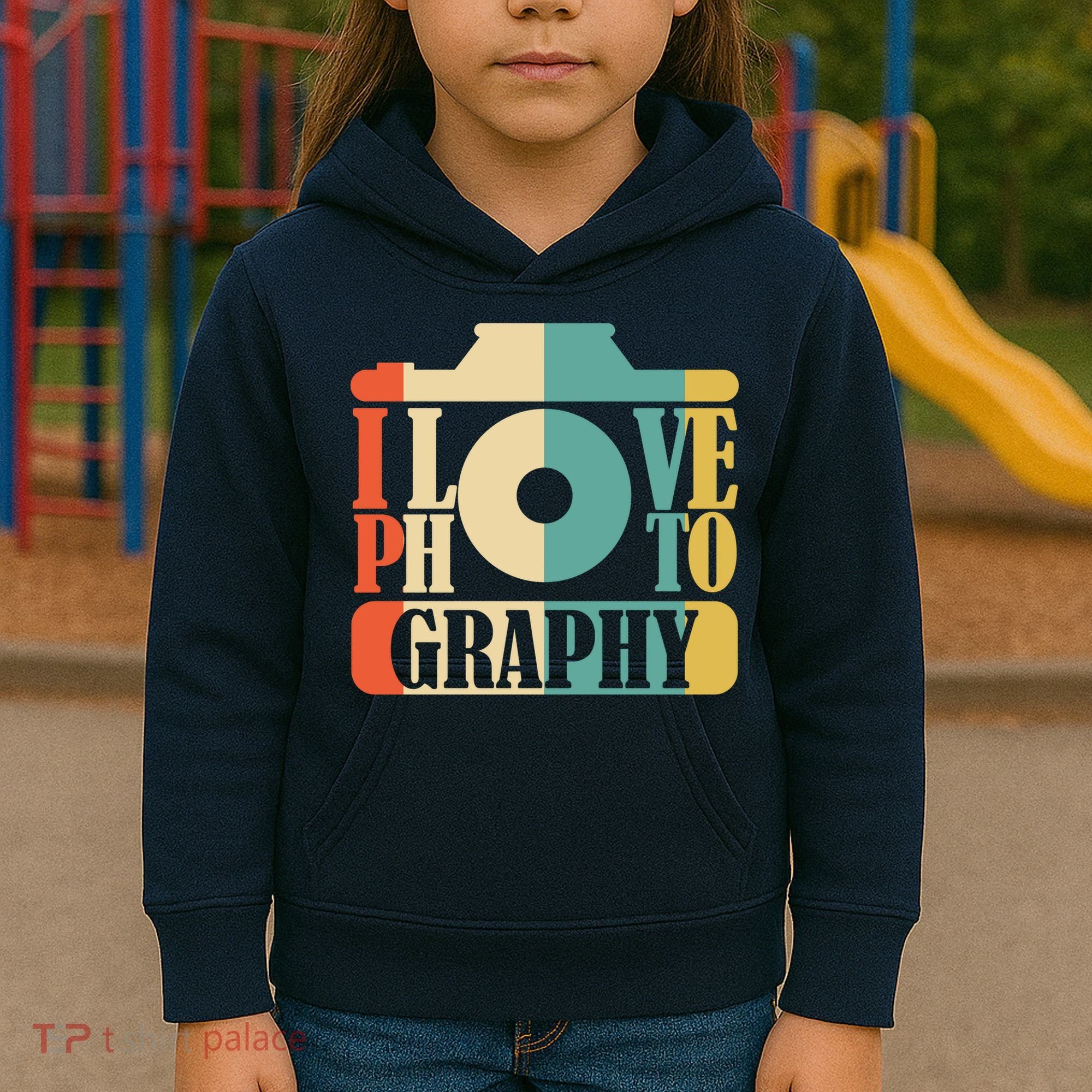 I Love Photography Camera Kids Hoodie