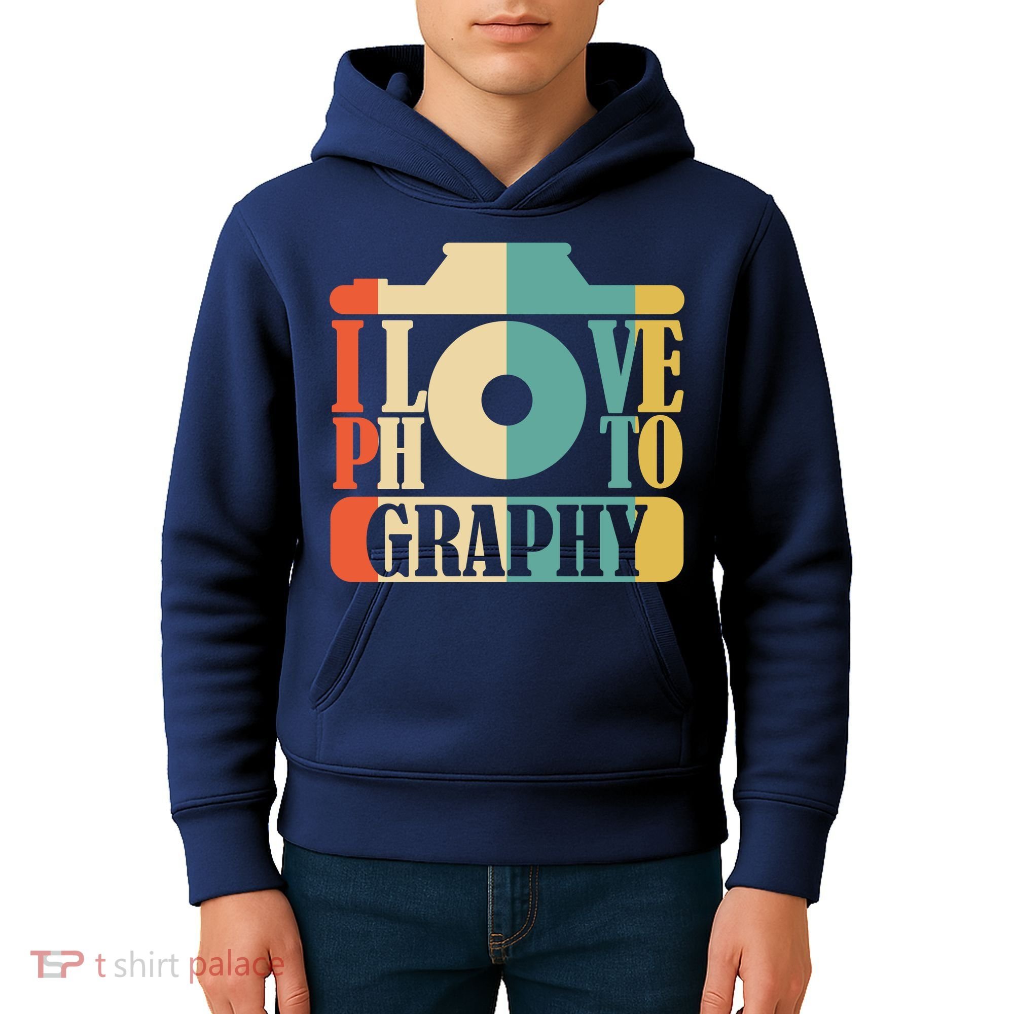 I Love Photography Camera Kids Hoodie