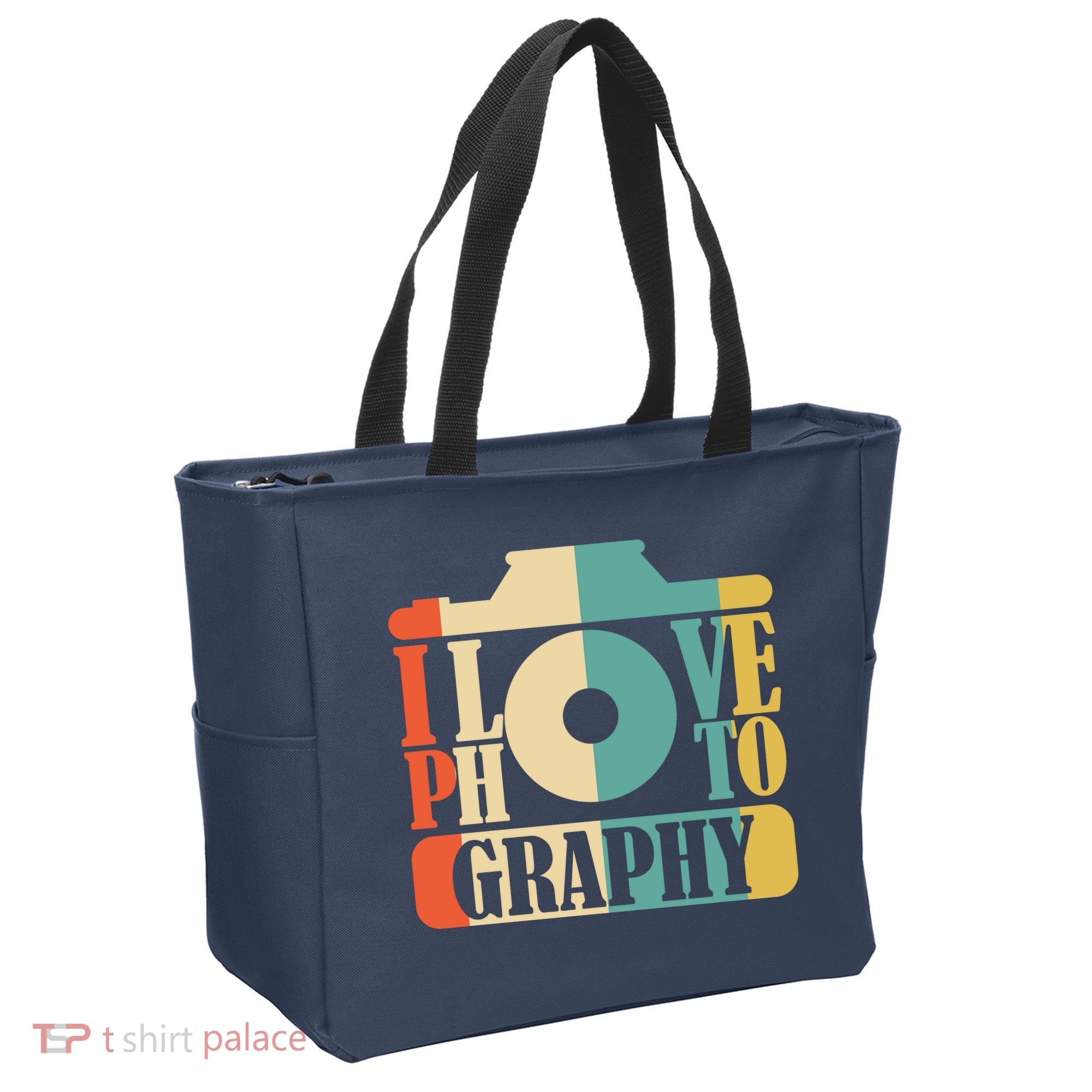 I Love Photography Camera Tote Bag