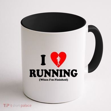 I Love Running When I'm Finished Coffee Mug back