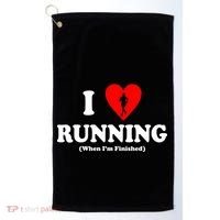 I Love Running When I'm Finished Golf Towel thumb 0