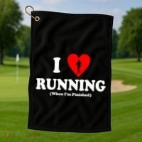 I Love Running When I'm Finished Golf Towel thumb 1