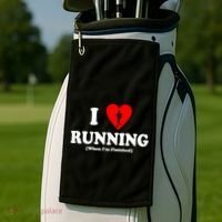 I Love Running When I'm Finished Golf Towel thumb 2