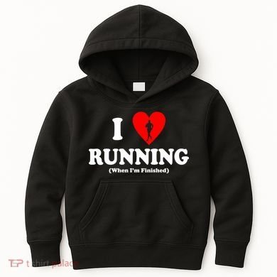 I Love Running When I'm Finished Kids Hoodie