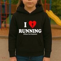 I Love Running When I'm Finished Kids Hoodie thumb 3