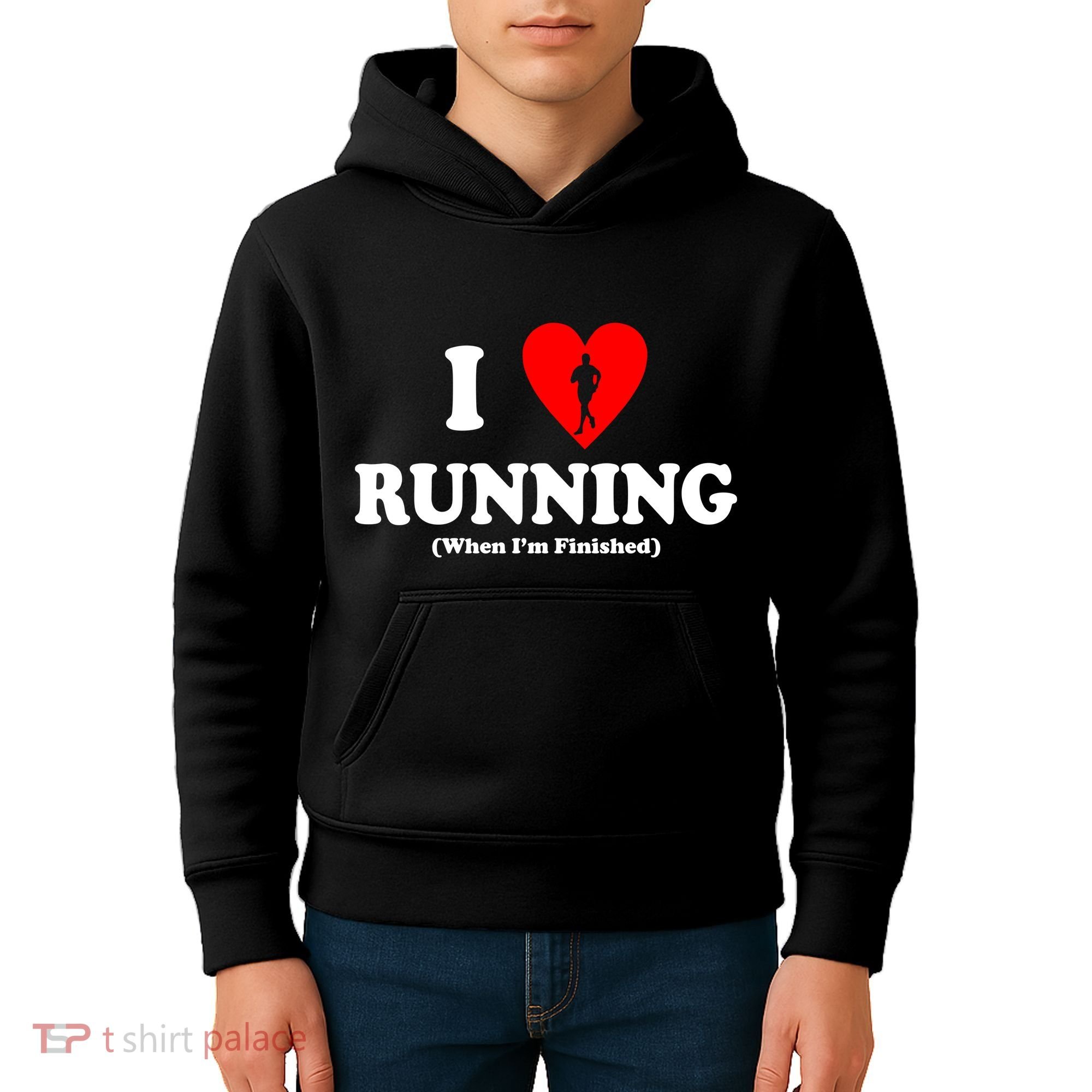 I Love Running When I'm Finished Kids Hoodie