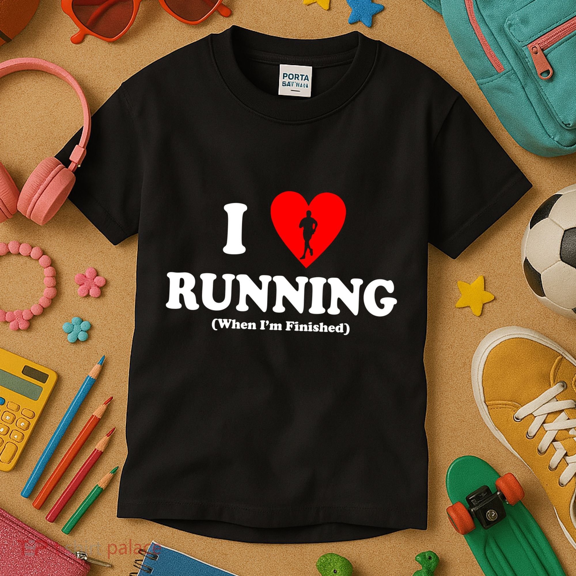 I Love Running When I'm Finished Kids T-Shirt