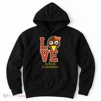 I Love School Counselor Turkeys Thanksgiving Hoodie thumb 0