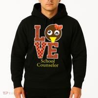 I Love School Counselor Turkeys Thanksgiving Hoodie thumb 2