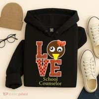 I Love School Counselor Turkeys Thanksgiving Hoodie thumb 4