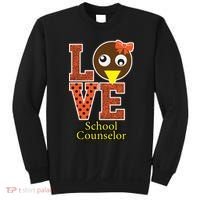 I Love School Counselor Turkeys Thanksgiving Sweatshirt thumb 0