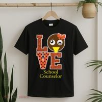 I Love School Counselor Turkeys Thanksgiving T-Shirt thumb 2
