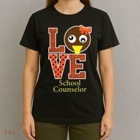 I Love School Counselor Turkeys Thanksgiving T-Shirt thumb 4