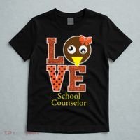 I Love School Counselor Turkeys Thanksgiving T-Shirt thumb 5
