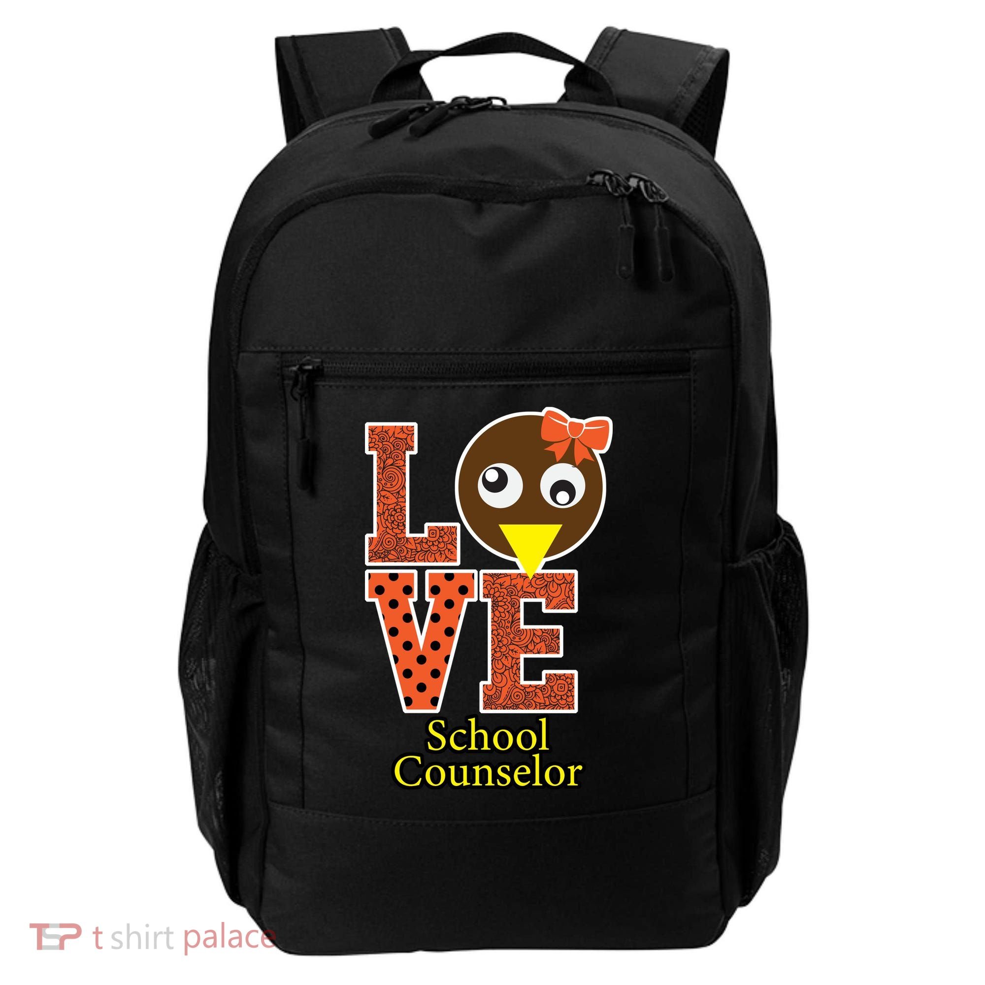 I Love School Counselor Turkeys Thanksgiving Backpack