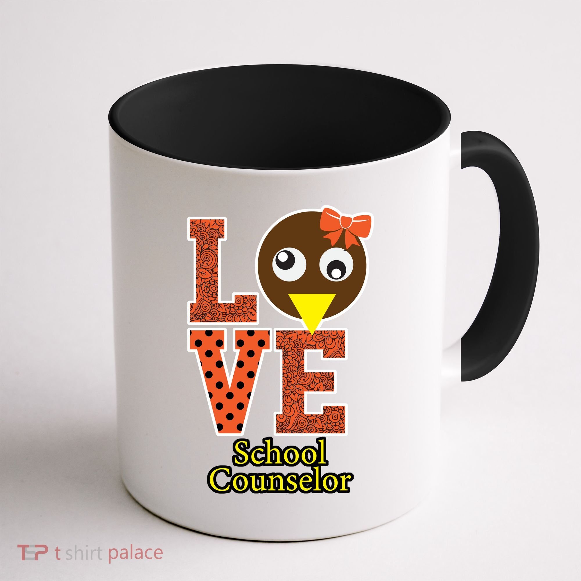 I Love School Counselor Turkeys Thanksgiving Coffee Mug
