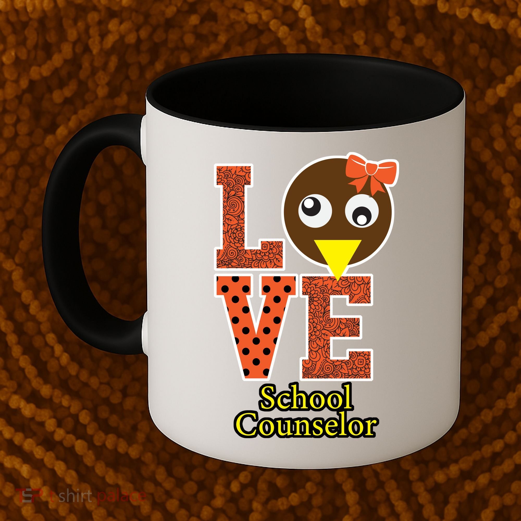 I Love School Counselor Turkeys Thanksgiving Coffee Mug