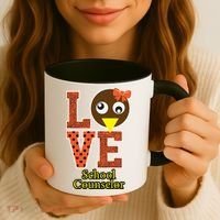 I Love School Counselor Turkeys Thanksgiving Coffee Mug thumb 3