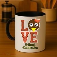 I Love School Counselor Turkeys Thanksgiving Coffee Mug thumb 4