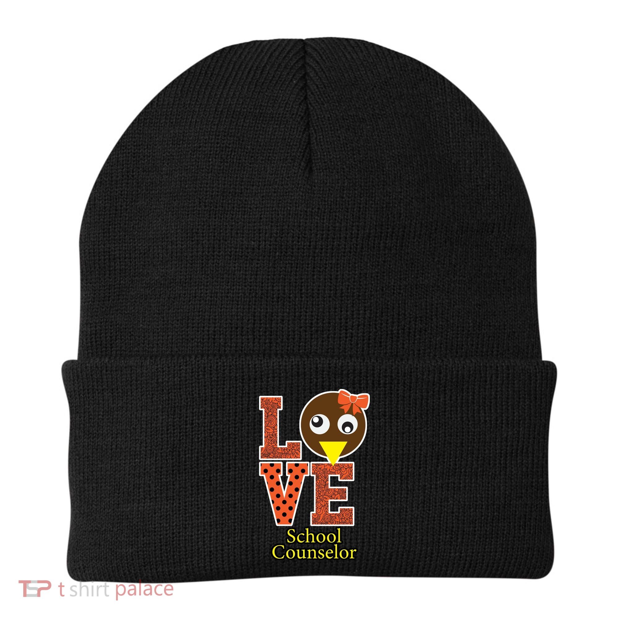 I Love School Counselor Turkeys Thanksgiving Beanie