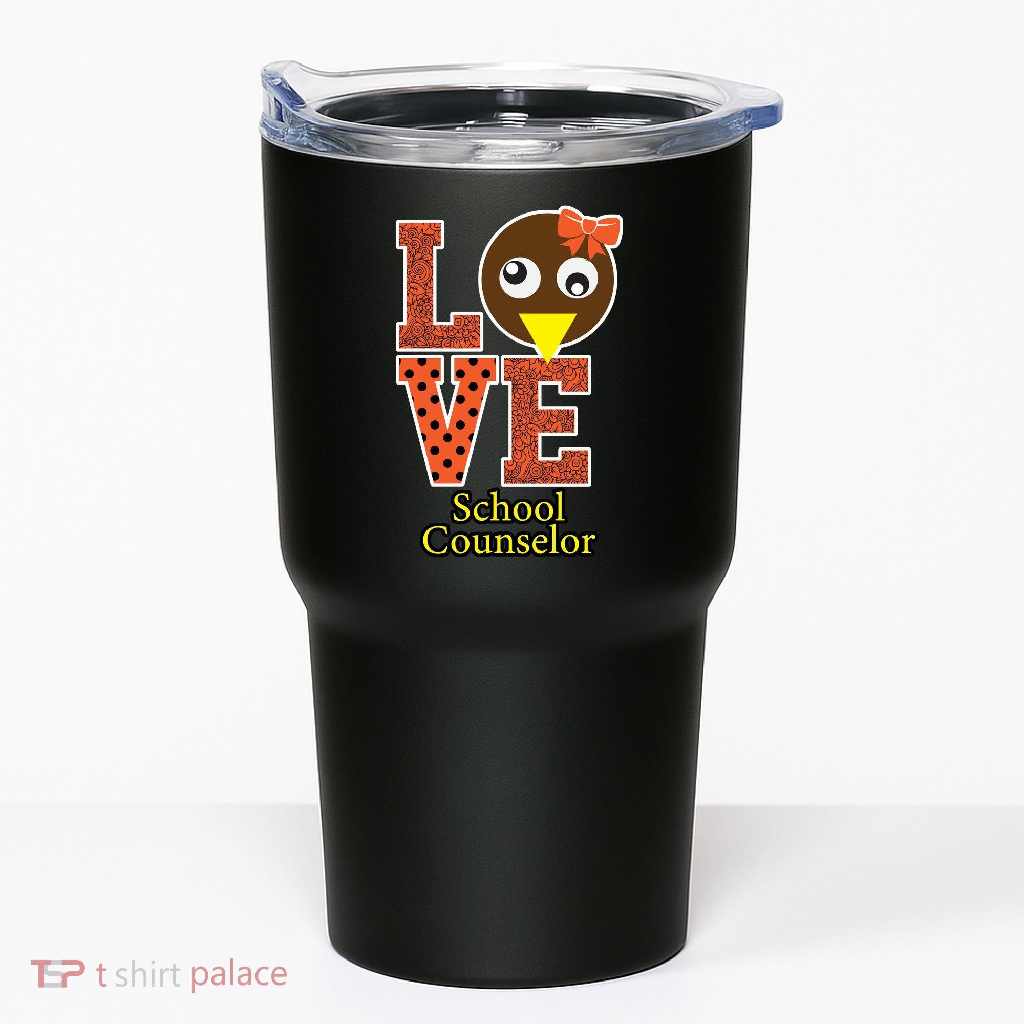 I Love School Counselor Turkeys Thanksgiving Tumbler