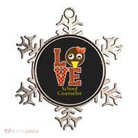 I Love School Counselor Turkeys Thanksgiving Ornament thumb 0