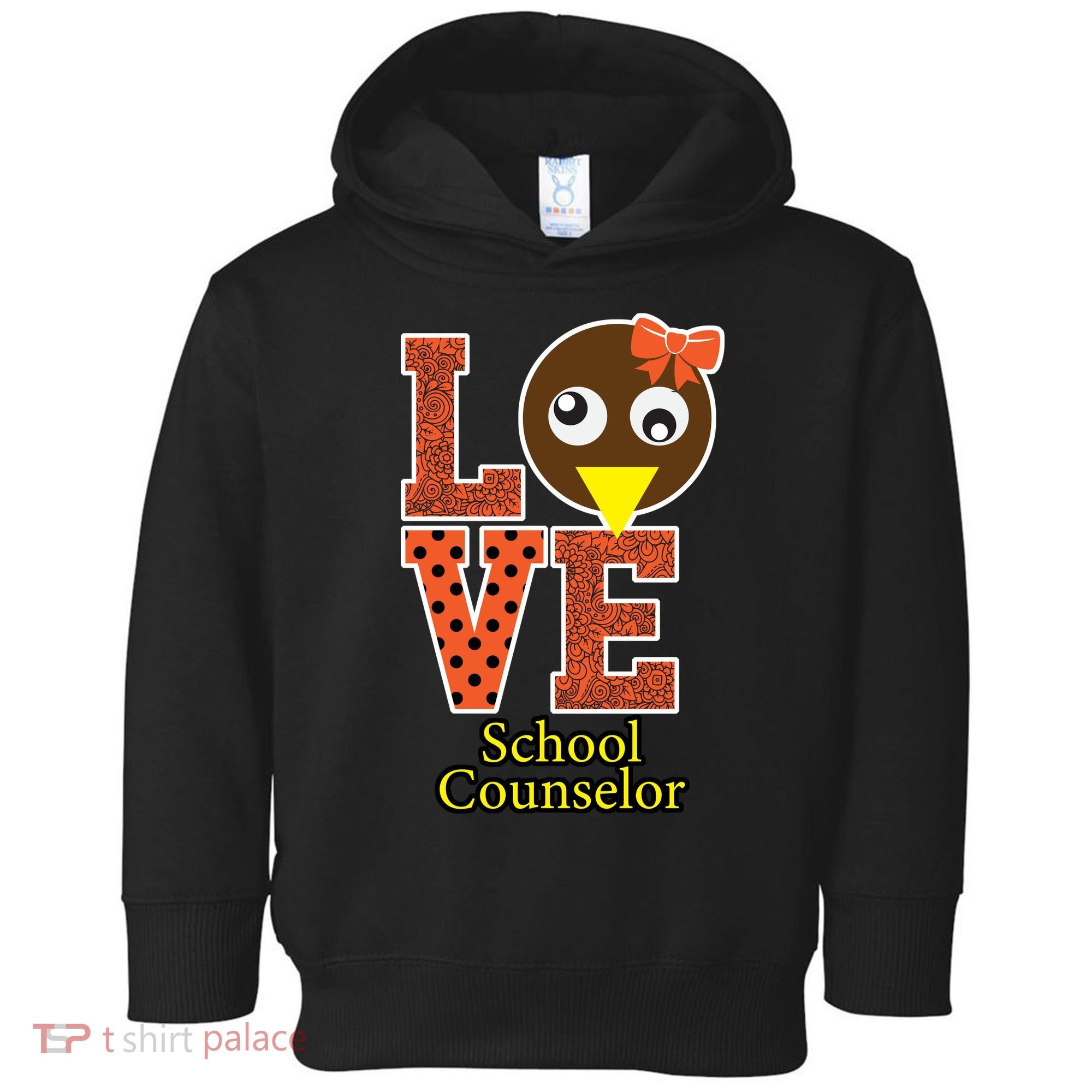 I Love School Counselor Turkeys Thanksgiving Toddler Hoodie