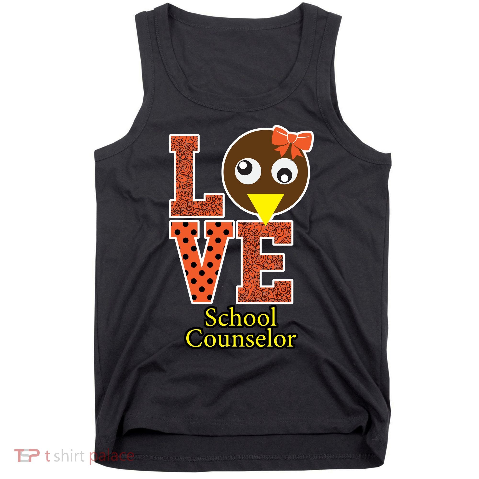 I Love School Counselor Turkeys Thanksgiving Tank Top