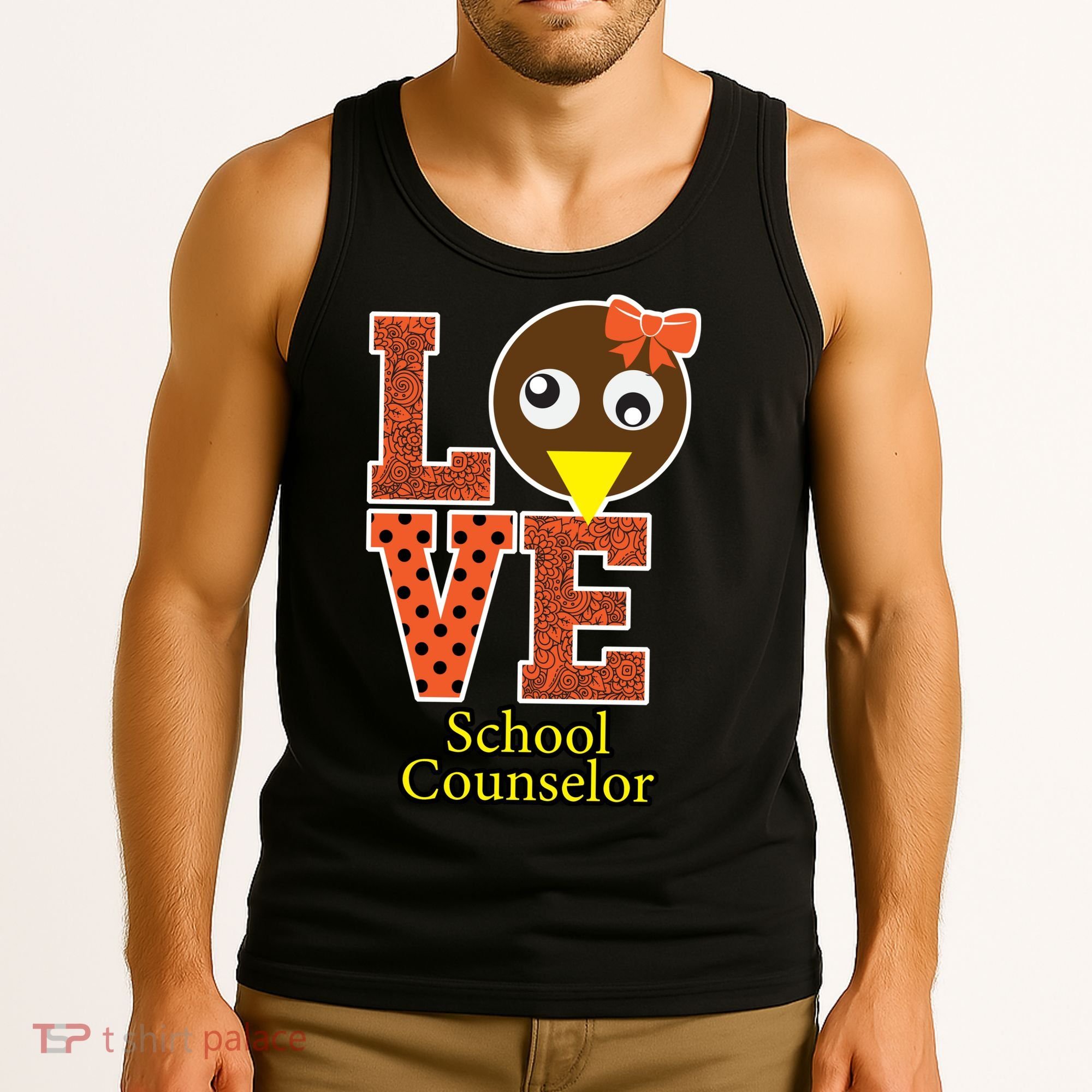 I Love School Counselor Turkeys Thanksgiving Tank Top
