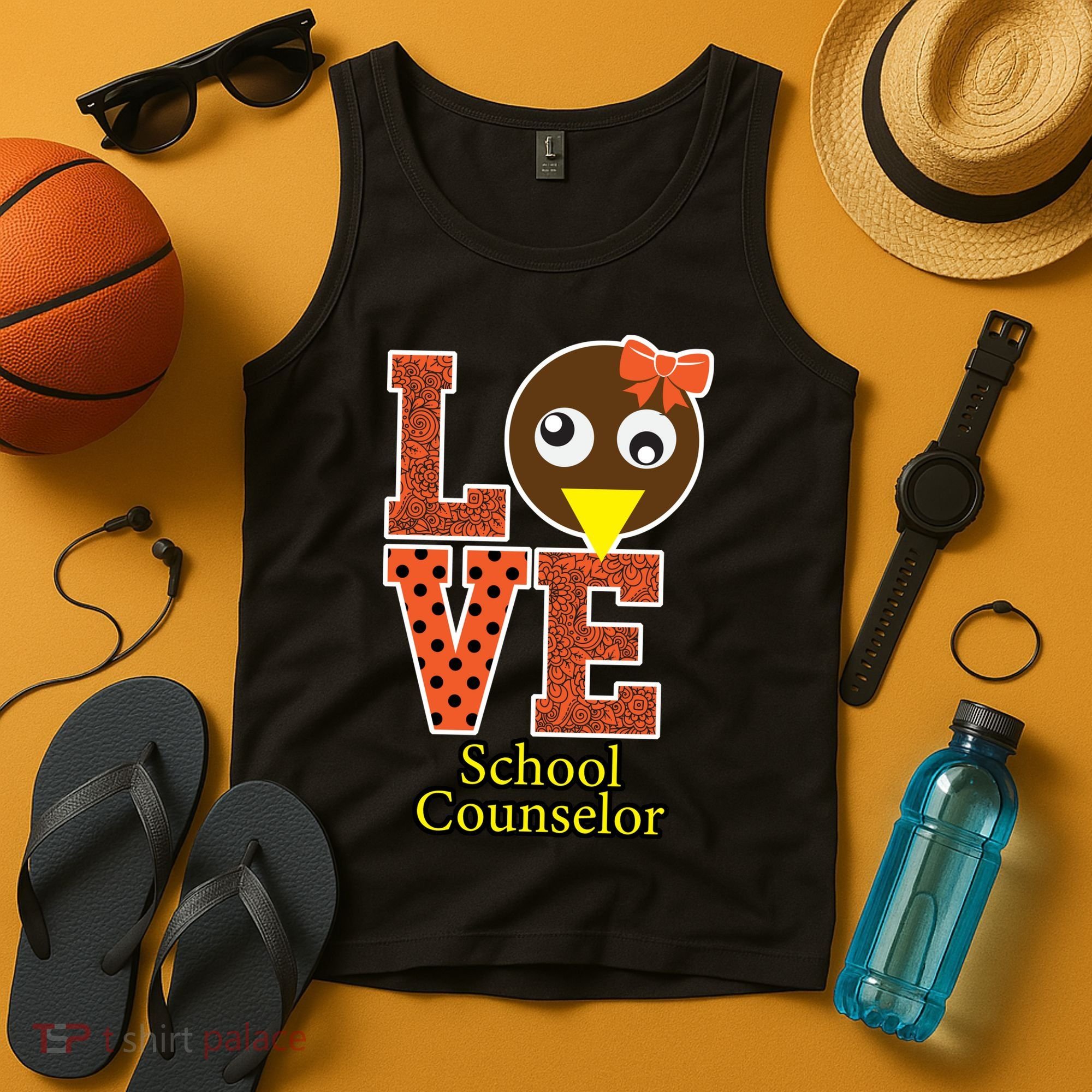 I Love School Counselor Turkeys Thanksgiving Tank Top