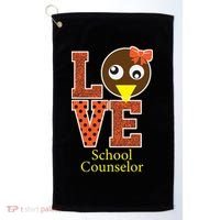 I Love School Counselor Turkeys Thanksgiving Golf Towel thumb 0