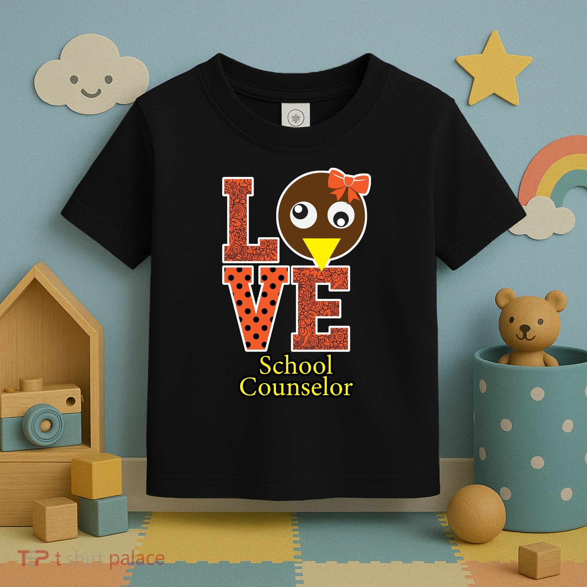 I Love School Counselor Turkeys Thanksgiving Toddler T-Shirt