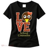 I Love School Counselor Turkeys Thanksgiving Women's T-Shirt thumb 0